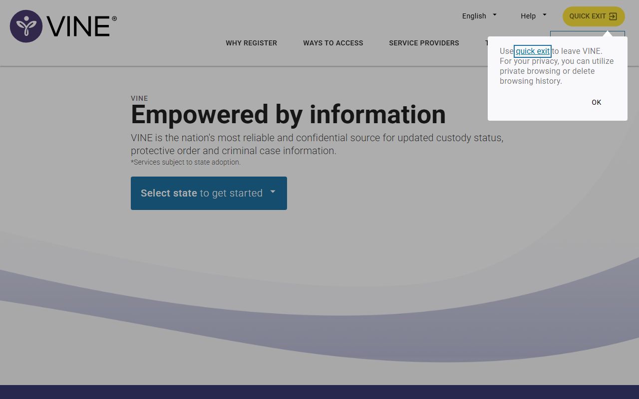 VINELink custody status search portal